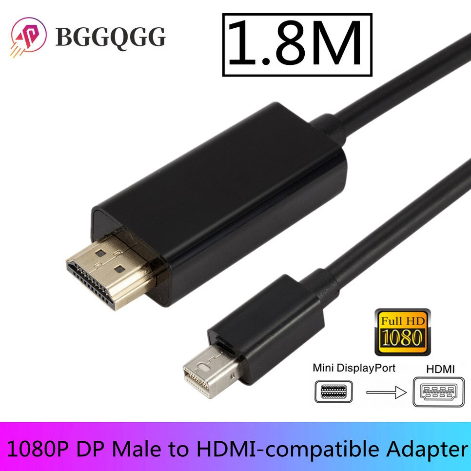 BGGQGG 6FT 1.8M Thunderbolt ̴ ÷ Ʈ ÷ Ʈ DP-HDMI  ̺, Apple Macbook Pro Air Mini DP-HDMI